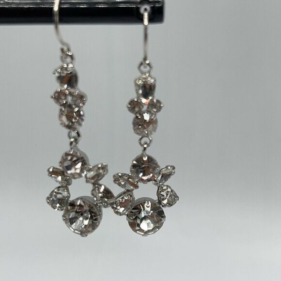 Baubles Silver & Clear Austrian Crystal Chandelier Earrings - Picture 8 of 8